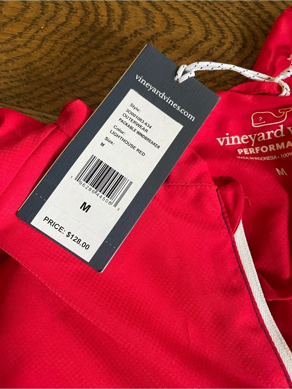Vineyard Vines - Children's Colorblock Windbreaker Jacket - Red & Navy - Size M